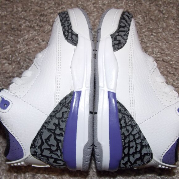Kids Air Jordan 3 Retro "Dark Iris Purple" Size 7C - Picture 6 of 9